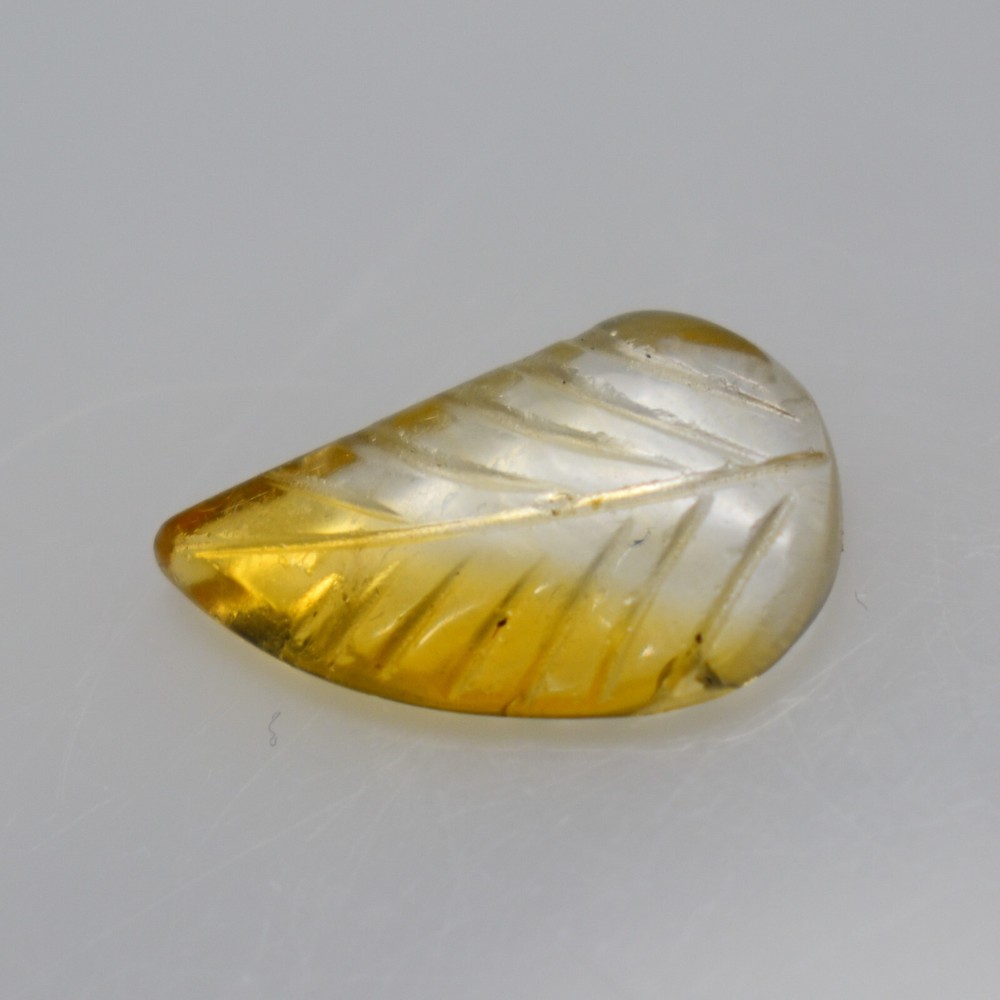 Natural Citrine Carving 4.55 Carats, Natural Citrine Leaf Gemstone For Jewelry