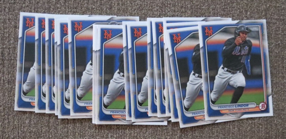 Lot of 20 Bowman Francisco Lindor #38 Mets PAPER 2024 COMBINE SHIP WD