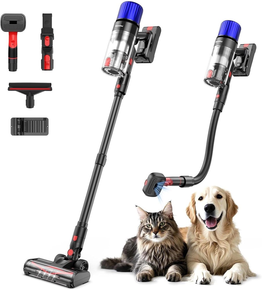 Cordless Vacuum Cleaner, 50 Minutes Runtime Stick Vacuum for Pet Hair, 500W P...