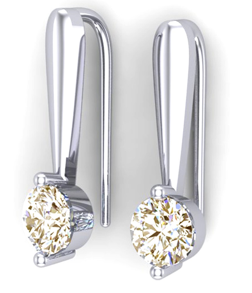2.16Ct Vvs1- Golden Yellow Real Moissanite Diamond Dangle .925 Silver Earrings
