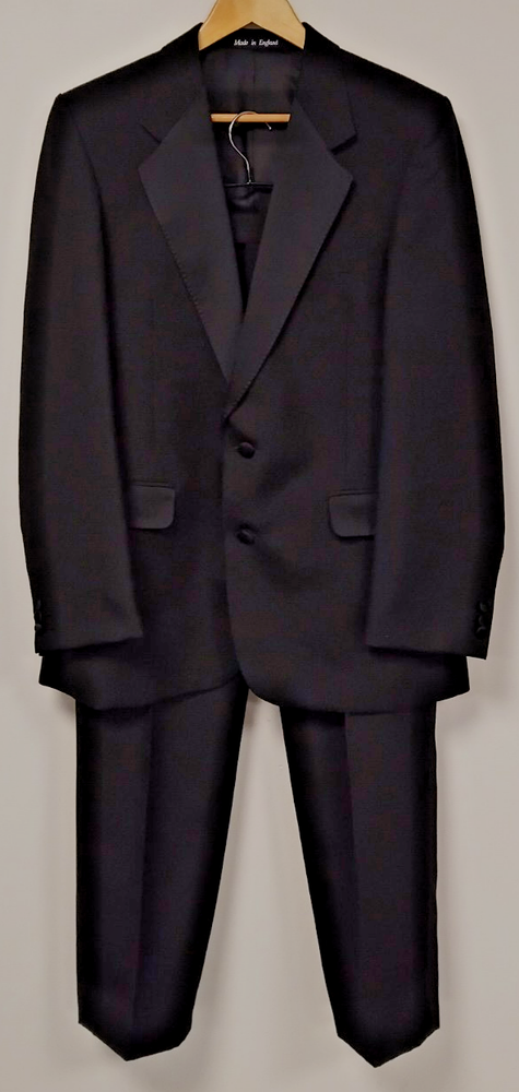 Men's Harbarry England Black Polyester Blend Regular Fit 2-Piece Suit 40R