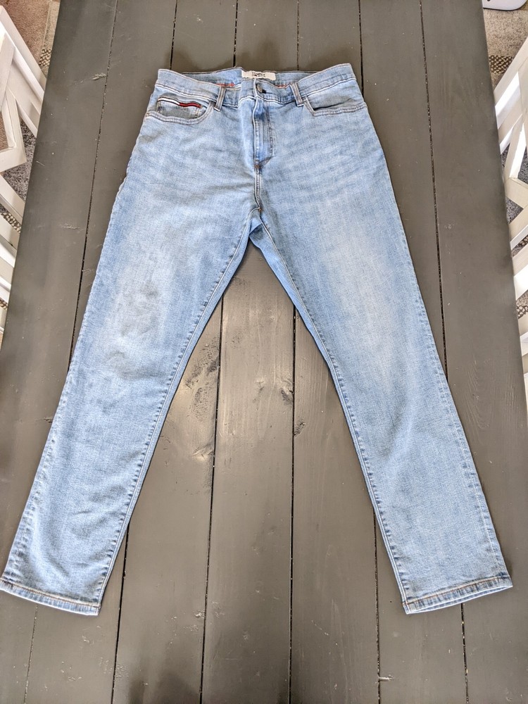 VINTAGE 90s Tommy Hilfiger Slim Jeans Light Wash 36x32