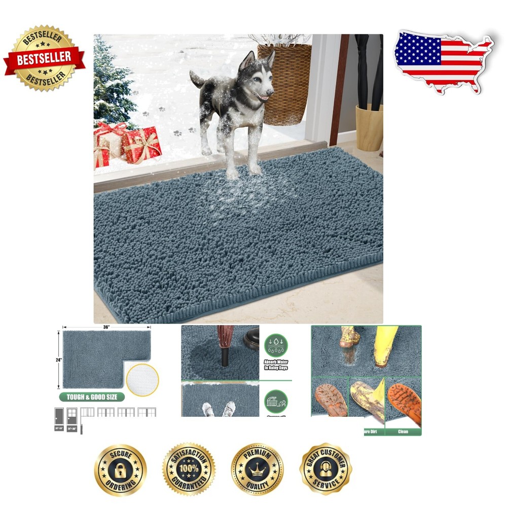 Machine Washable Chenille Door Mat 60
