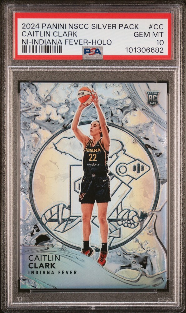 2024 Panini NSCC Silver Pack Caitlin Clark #CC Indiana Fever Holo 08/44 PSA 10