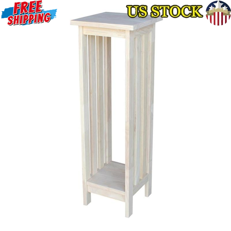 Solid Hardwood 36in Plant Stand Indoor Shelf Unfinished Ready Assembly New
