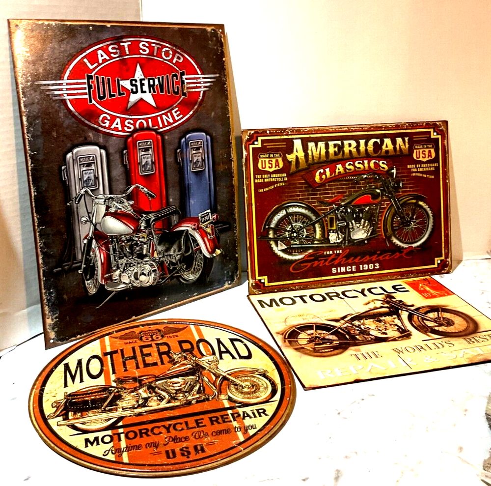 Vintage Classic Motorcycles Retro Metal Tin Wall Sign