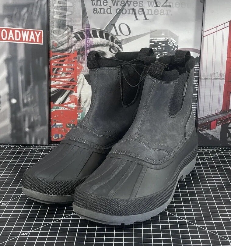 Eddie Bauer Waterproof Winter Boots for Men Size 11 Dark Grey Paisley Style #287978 New