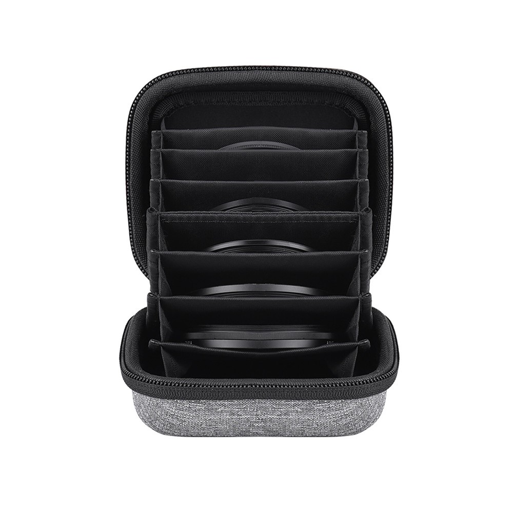 1 PC Dark gray 8 Pockets Camera Lens Filter Pouch Case Bag With Wrist Strap