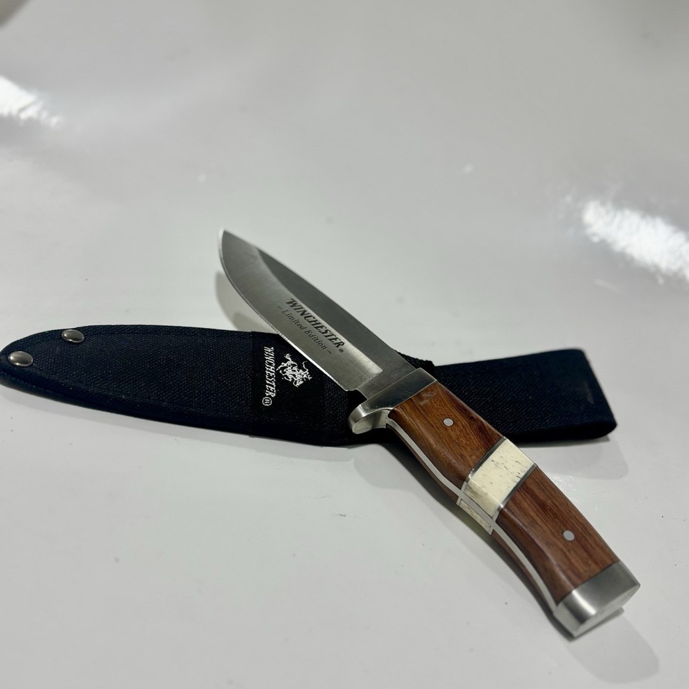 Winchester 2004 Limited Edition Fixed Blade Knife with Rosewood Handle Ivory Accents and Sheath