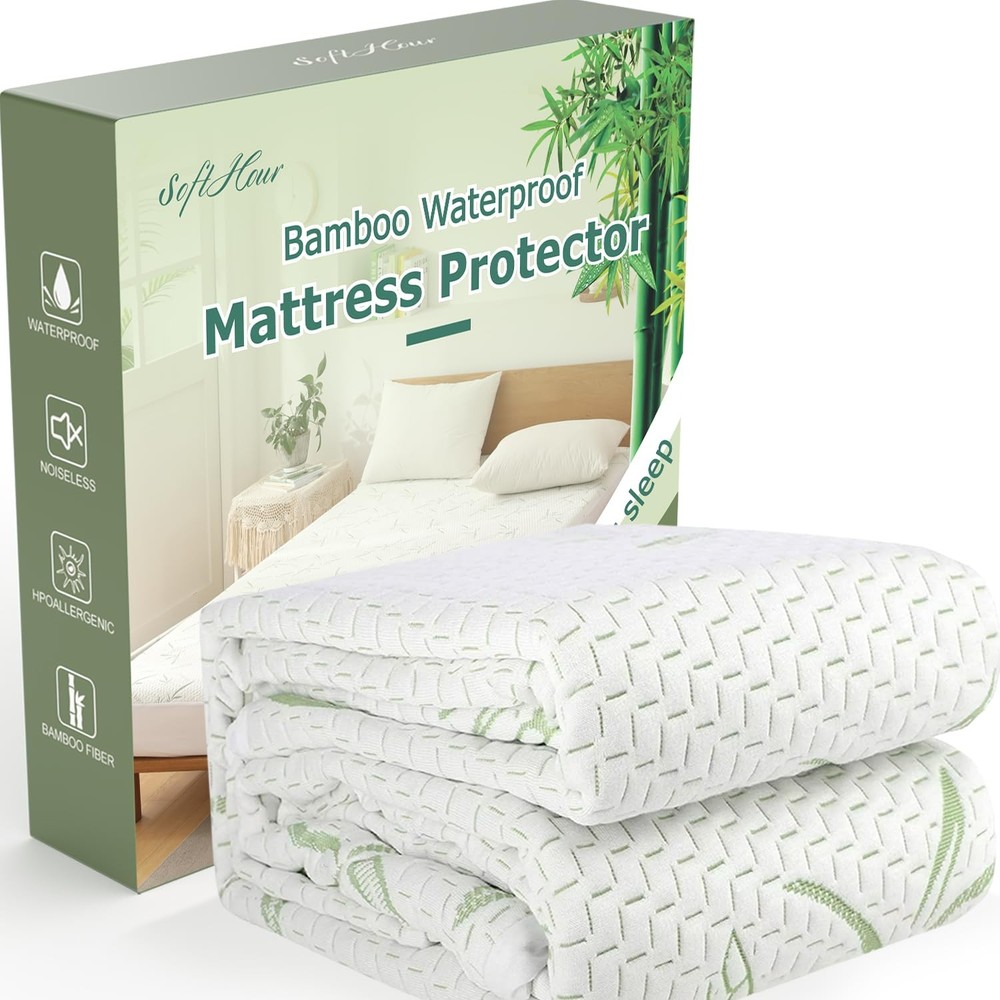 2 Pack Twin XL Waterproof Bamboo Rayon Mattress Pad Cover Soft Breathable