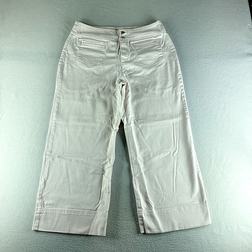 Chico's Womens Jeans White Size 2 (32x24) High Rise Straight Stretch Canvas