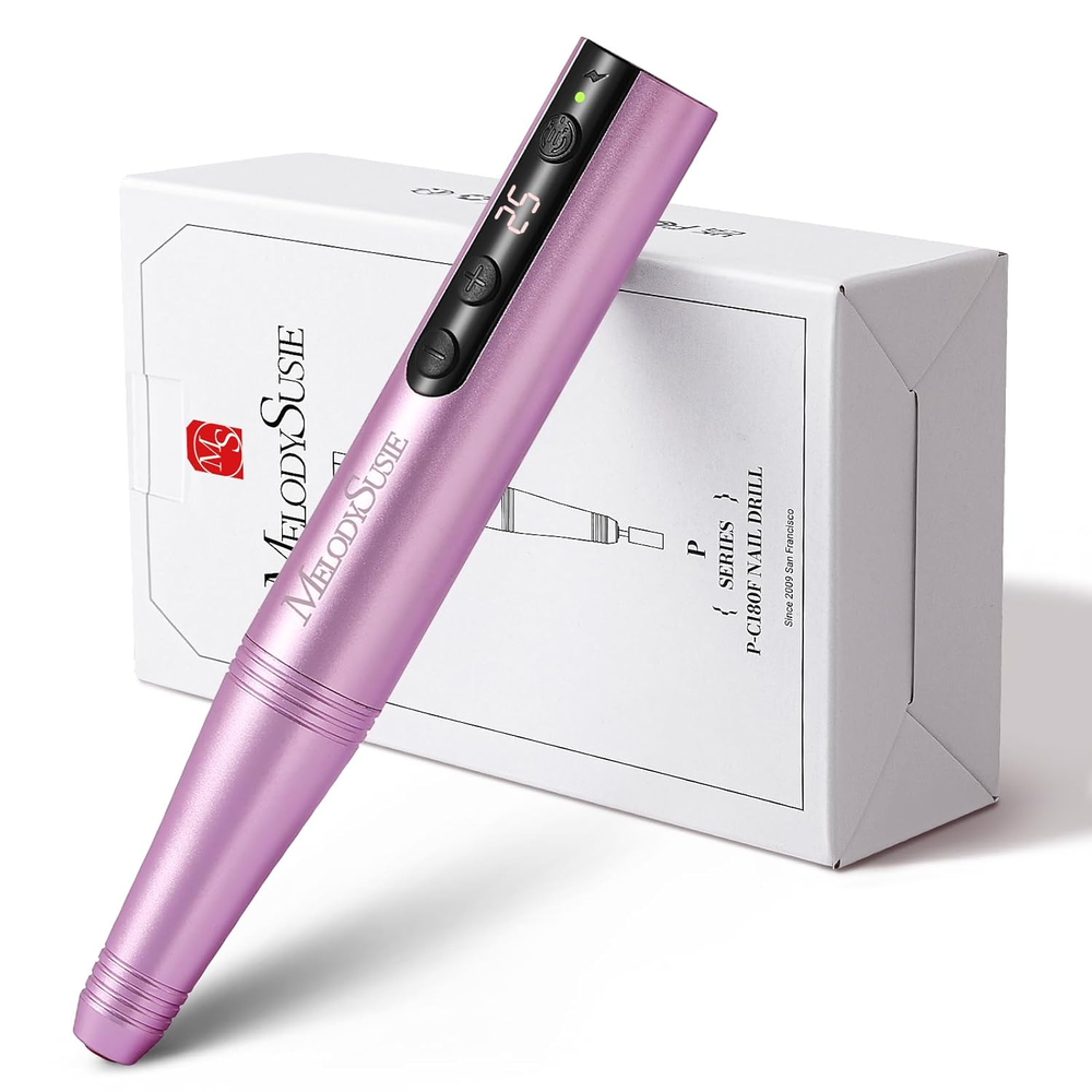 Cordless Electric Nail Drill Machine 11 in 1 Kit,PC180F 25000RPM Portable Recha,