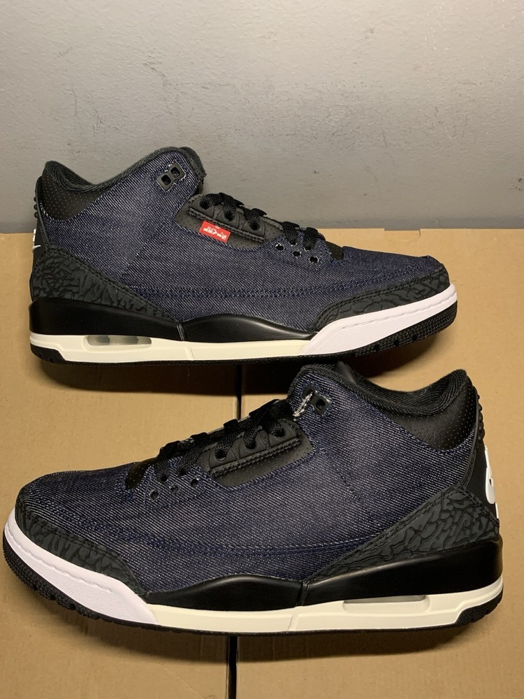 Size 9.5m - Levi's x Air Jordan 3 Retro SP Denim Blue IH7579-400 Dead-Stock New