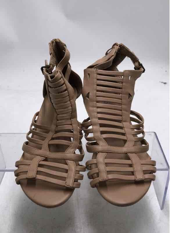 Torrid Womens Brown Faux Suede Back Zip Wedge Gladiator Sandal No Size