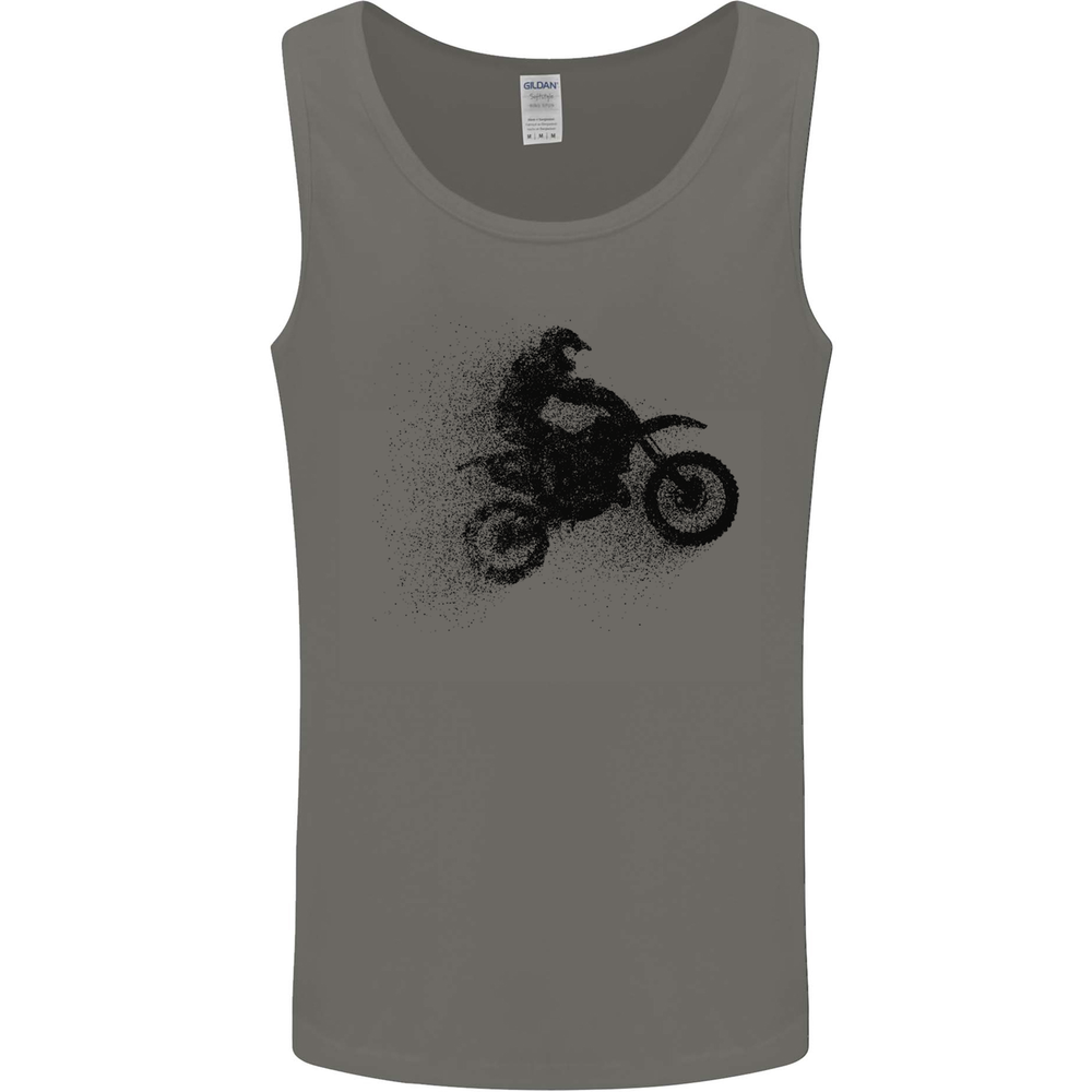 Abstract Motocross Rider Dirt Bike Mens Vest Tank Top