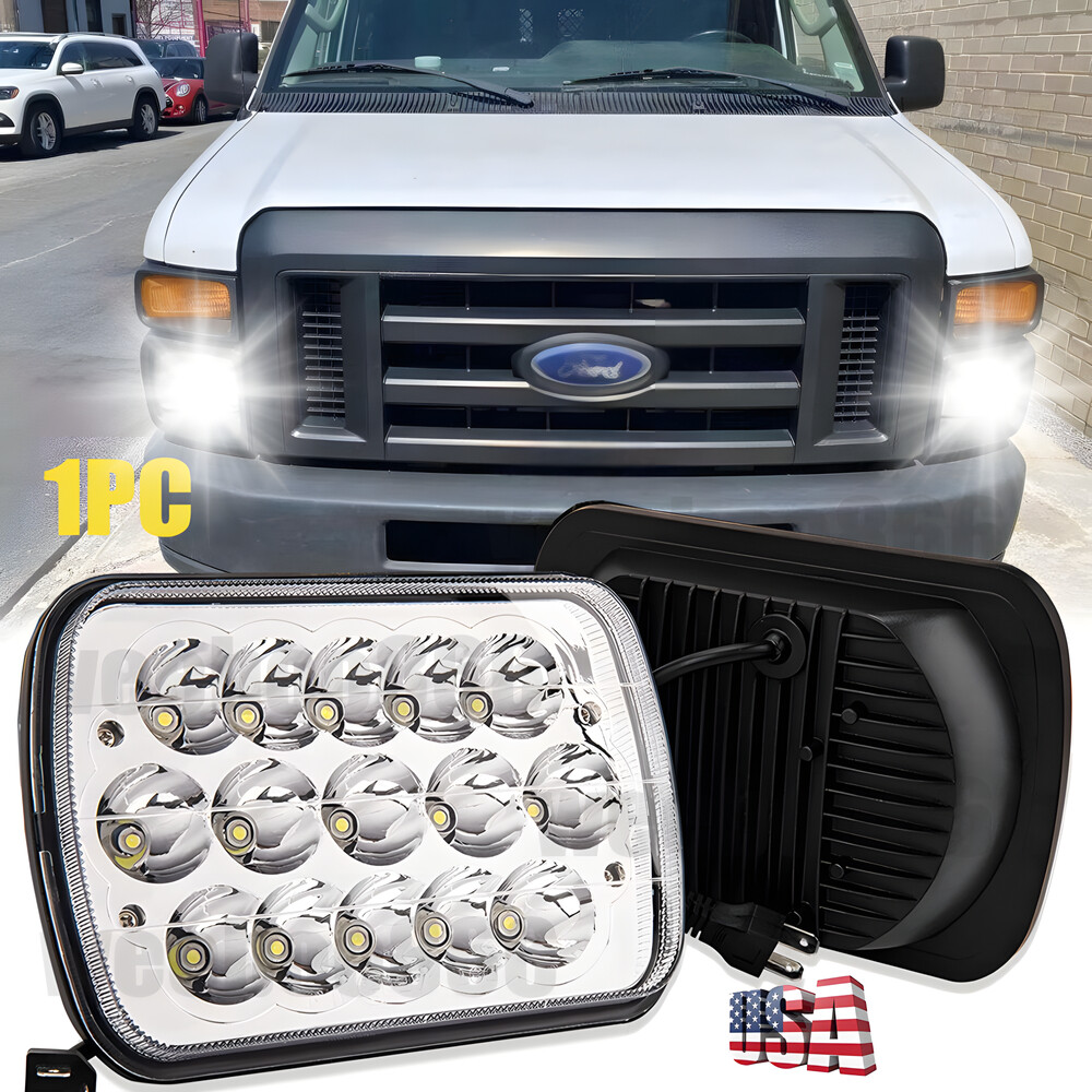 For Ford E-100 E-150 E-250 E-350 Econoline 5x7 7x6 LED Headlight High Low Beam