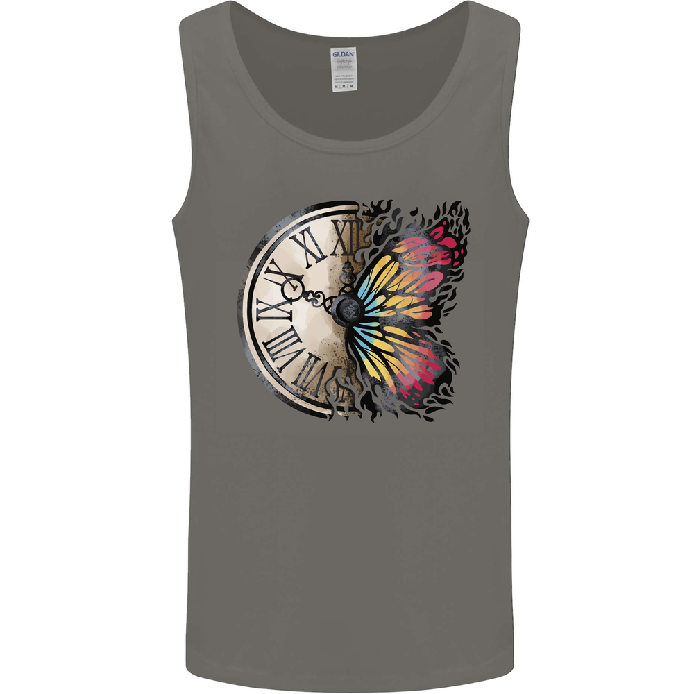 Butterfly Clock Mens Vest Tank Top