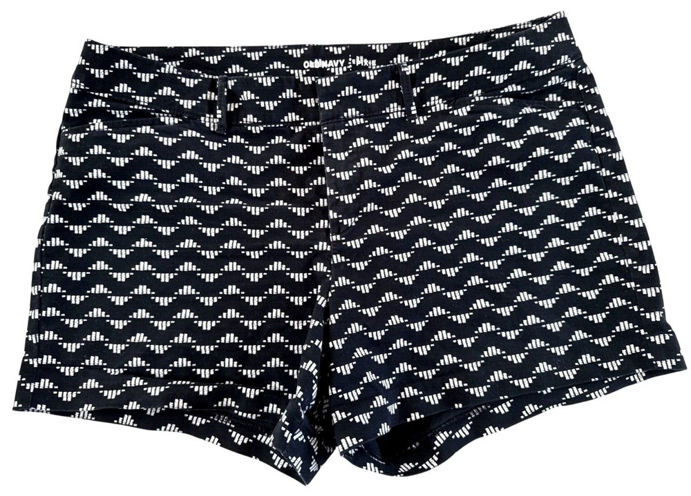 Old Navy Womens Pixie Shorts Size 12 Black & White Geometric Pattern