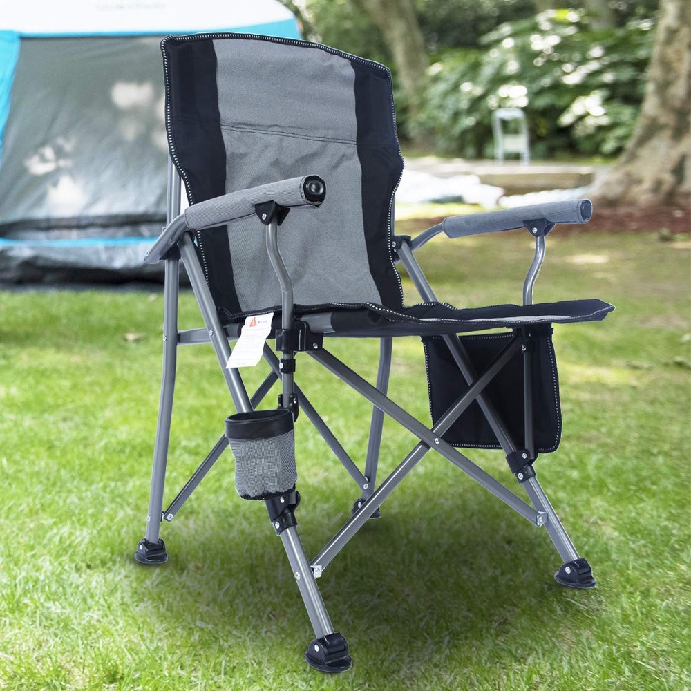 Portable Heavy Duty Camping Chair Folding Quad Outdoor Support 330 lbs Capacity