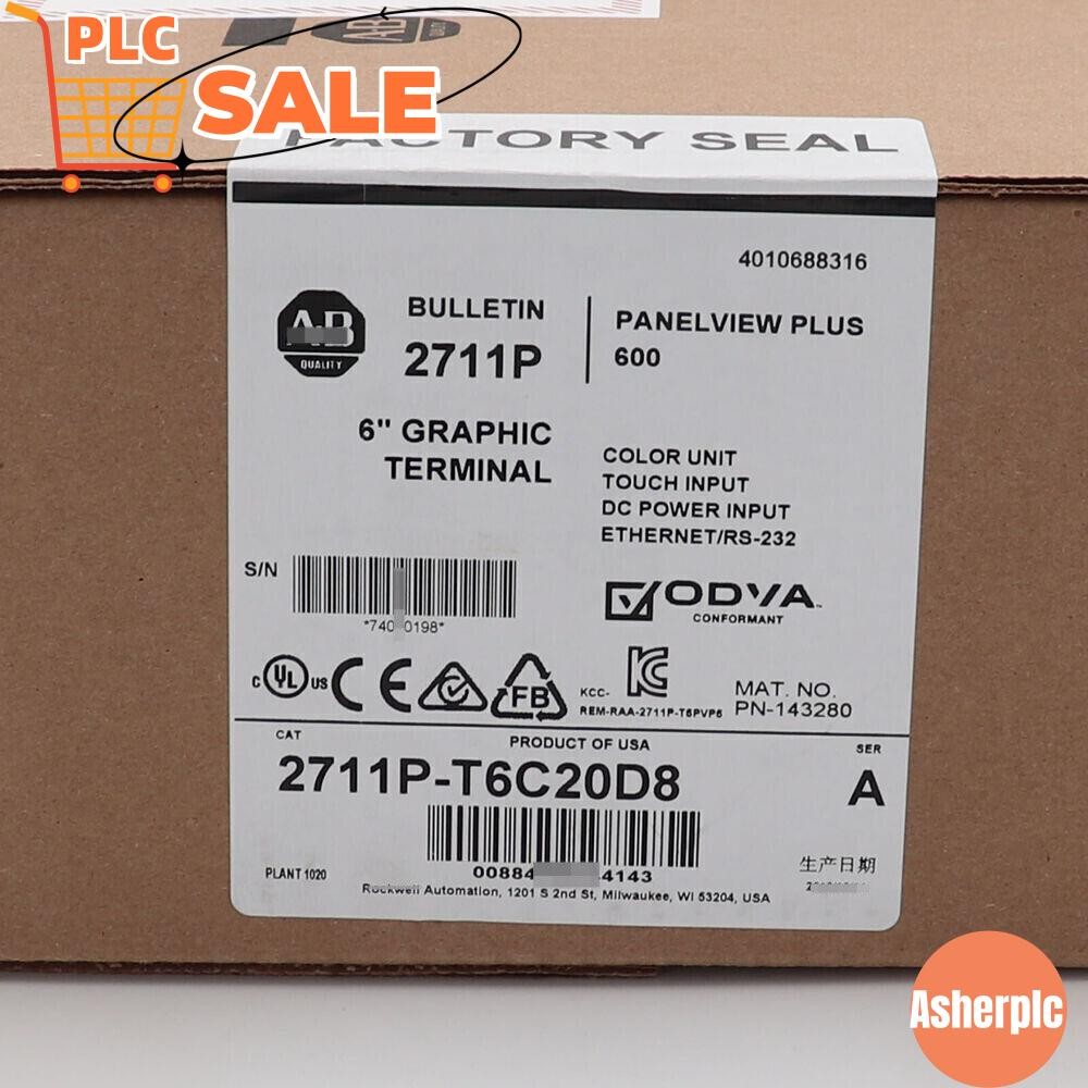 NEW Allen-Bradley 2711P-T6C20D8 PanelView Plus 6 Graphic Terminal US Free Tax