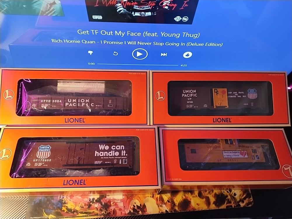 Lionel Union Pacific Pack Freight Cars 6-21757 O Scale Model Train