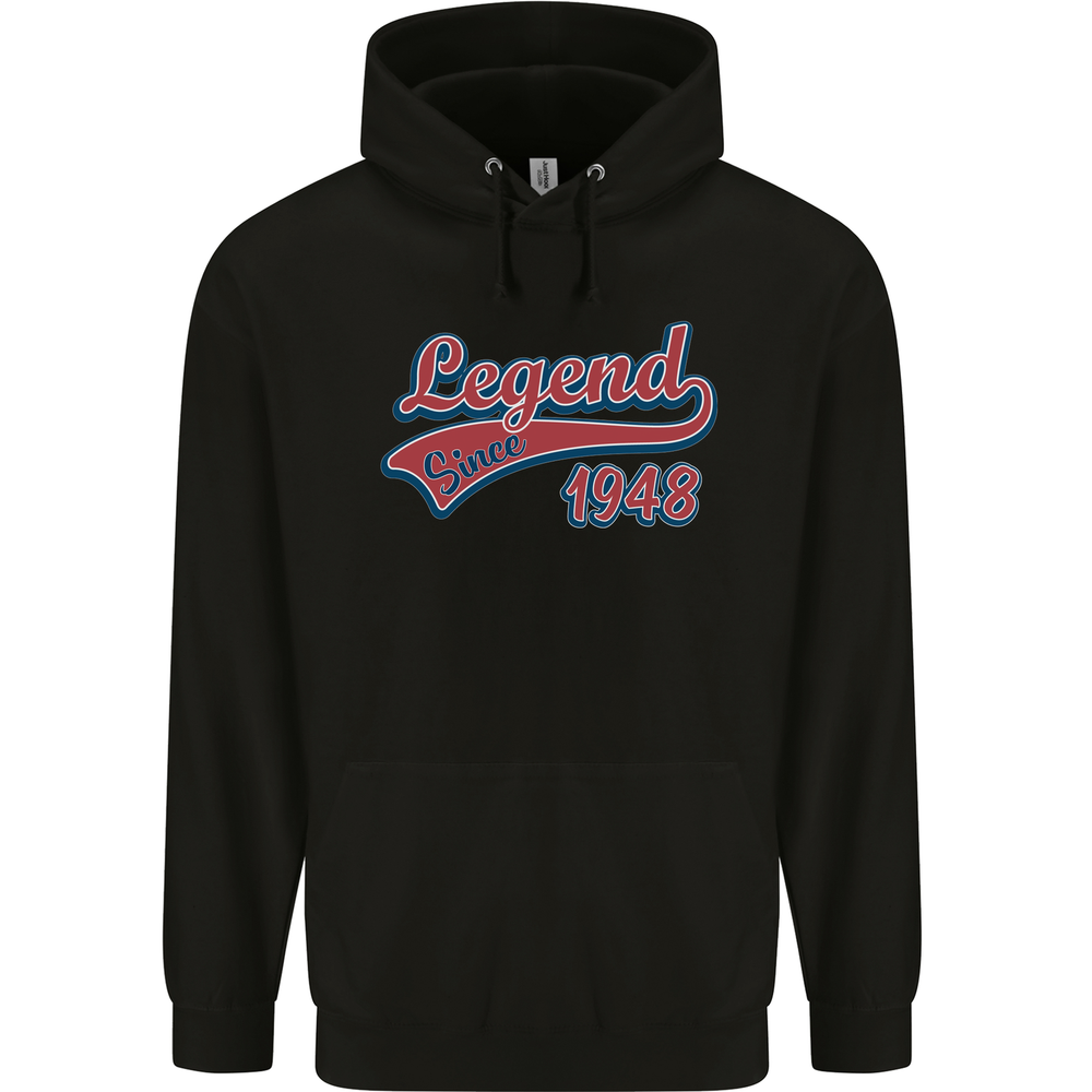 Legend Since 77th Birthday 1948 Mens 80% Cotton Hoodie