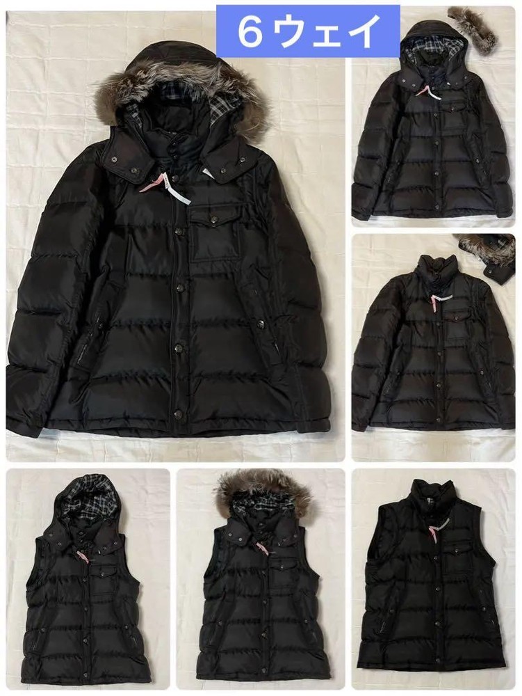 Burberry Black Label Down Jacket L Black Dry F/S from Japan
