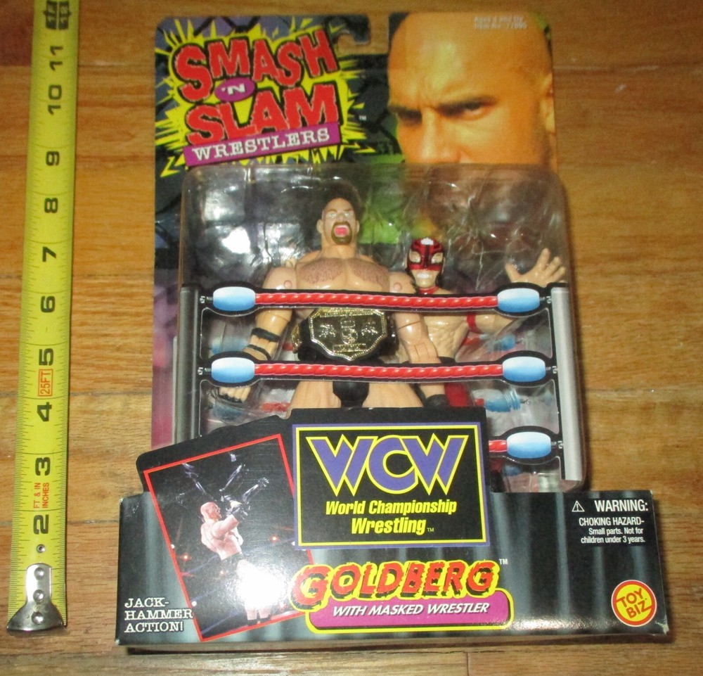 1999 WCW NWO Bill Goldberg Wrestling figure Smash Slam WWF WWE Rey Mysterio