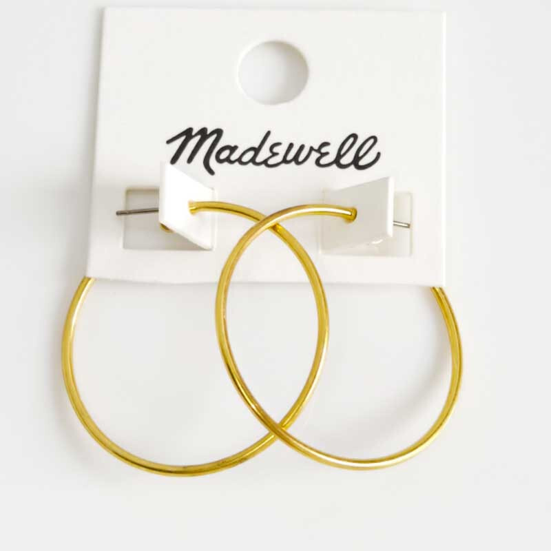 Minimalist 38mm Open Thin Hoop Earrings for Women - Retro Daily Jewelry by MadeWell