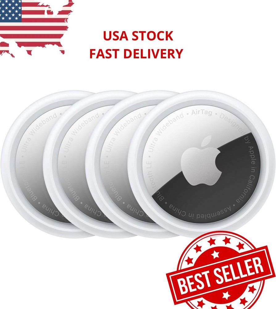 Apple AirTag 4-Pack for Keys, Wallet, Luggage, and Backpack Tracking