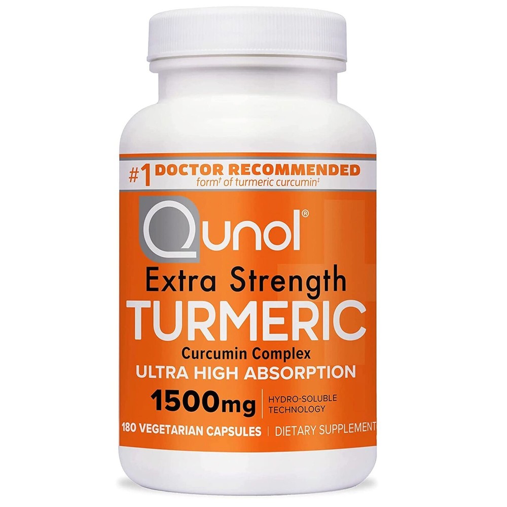 Qunol Extra Strength Tumeric Curcumin Complex 1500mg - 180 Capsules