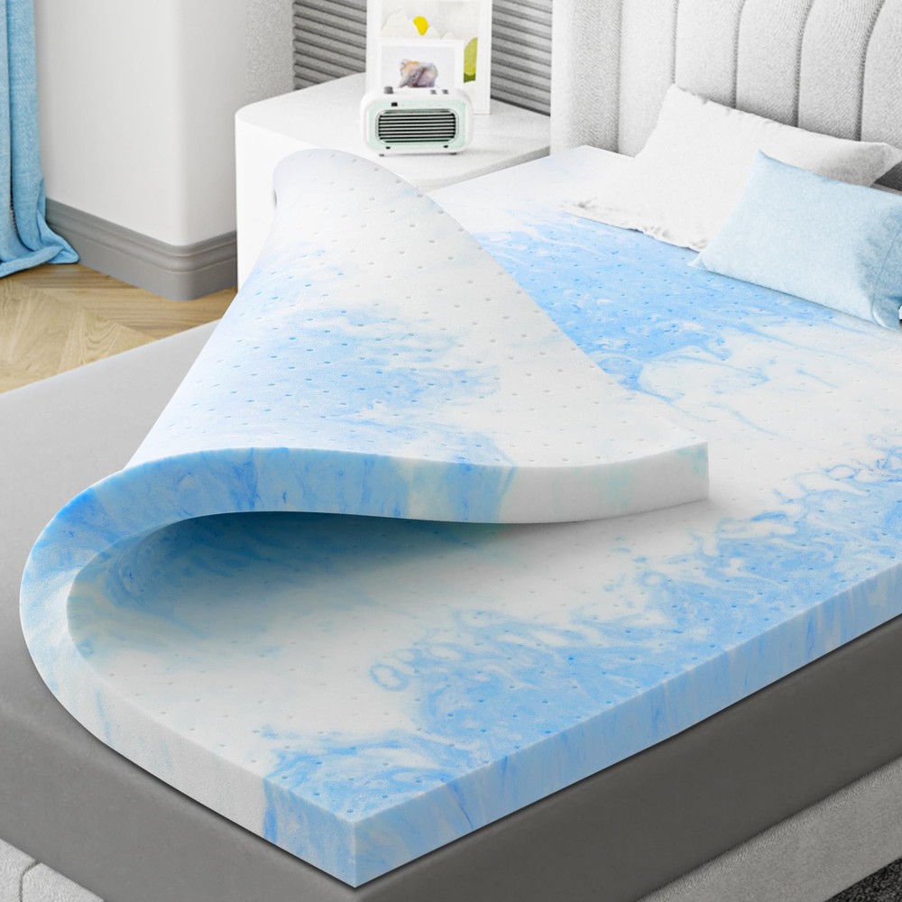 Memory Foam Mattress Topper King 3 Inch - Flexpedic Cooling Gel Foam Mattress...