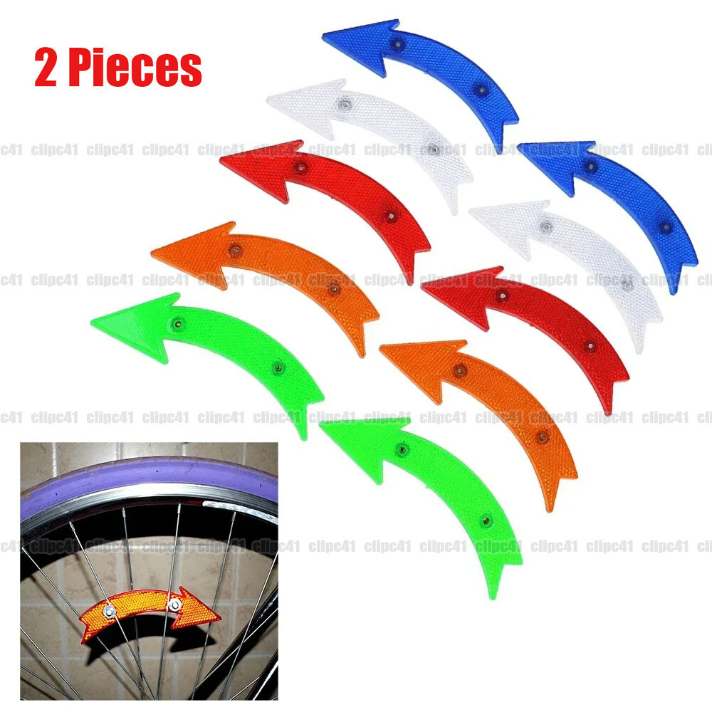 2Pcs Arrow Bike Reflectors for Road Bicycle Safety Warning Accessories
