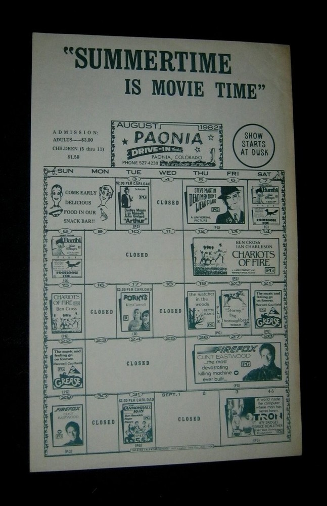 Paonia Colorado Cannonball Run Tron Chariots of Fire Grease Bambi Firefox DVD Collection  