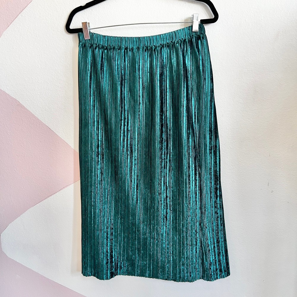 Vintage Blue Velvet Maxi Skirt Y2K 90s Grunge Witchy Fairycore Goth Retro Medium