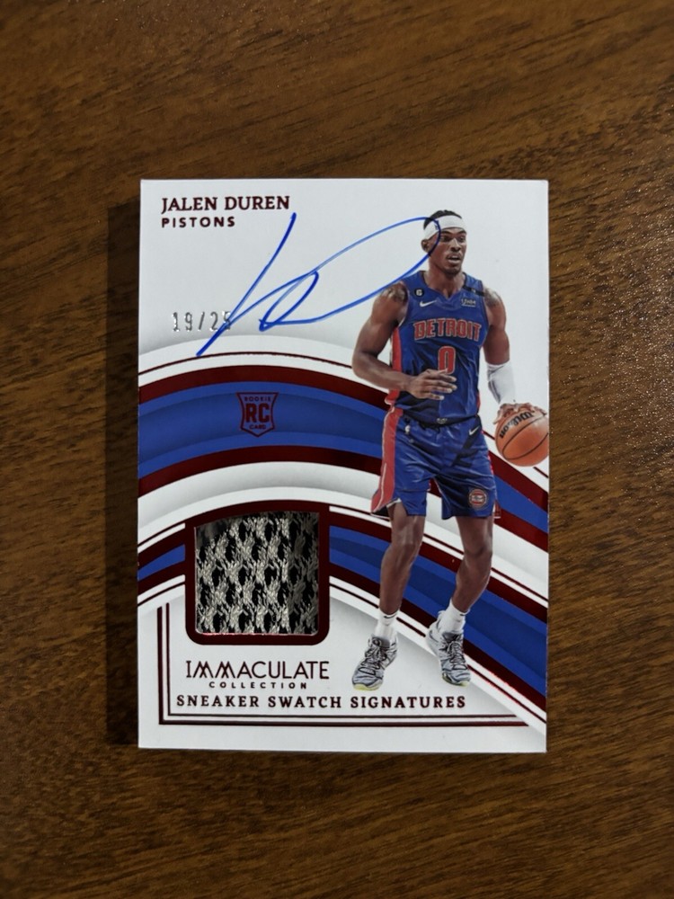 ✨2022-23 Immaculate Jalen Duren Sneaker Swatch Signatures Red Rookie Auto #/25