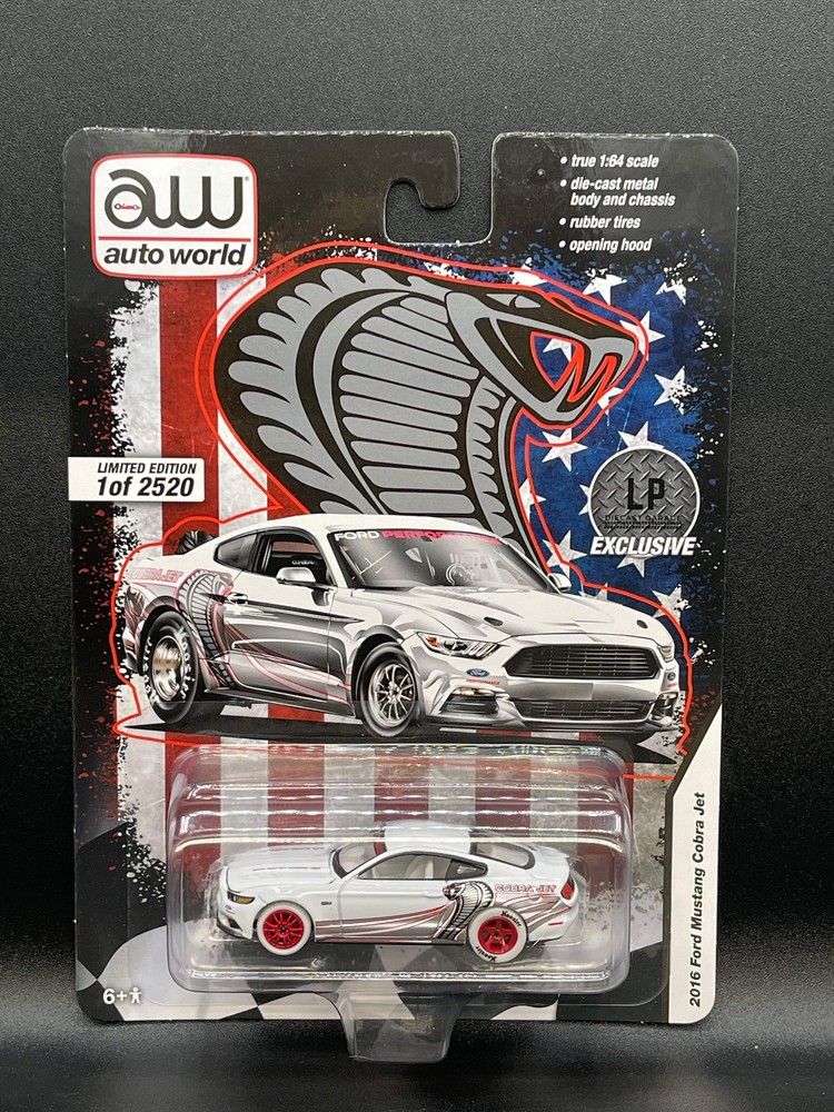2016 Ford Mustang Cobra Jet White 1:64 Diecast Ultra Red Chase Edition