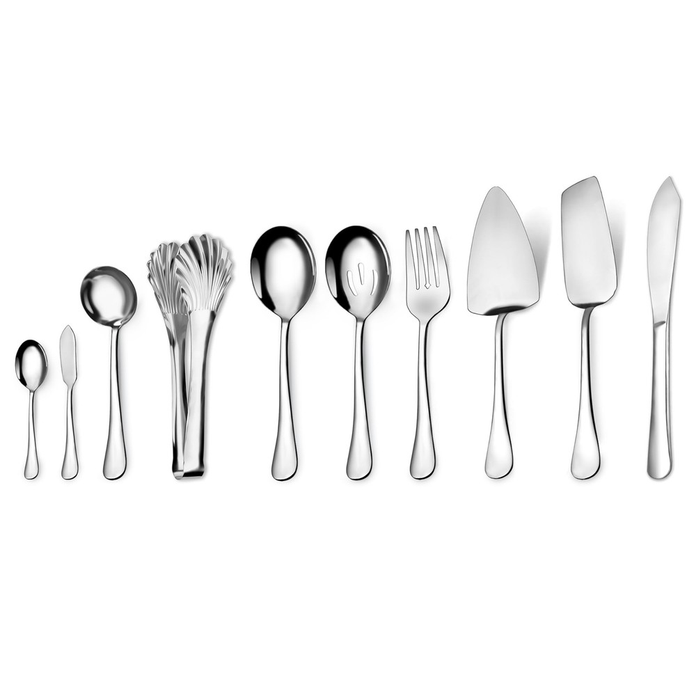 10-Piece Stainless Steel Serving Utensil Set with Spoons and Forks