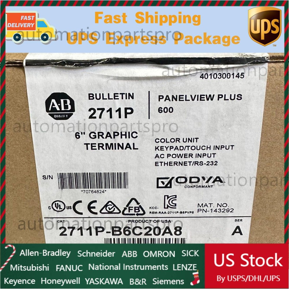 2711P-B6C20A8 AB PanelView Plus Terminal Fast Shipping 2711PB6C20A New AB