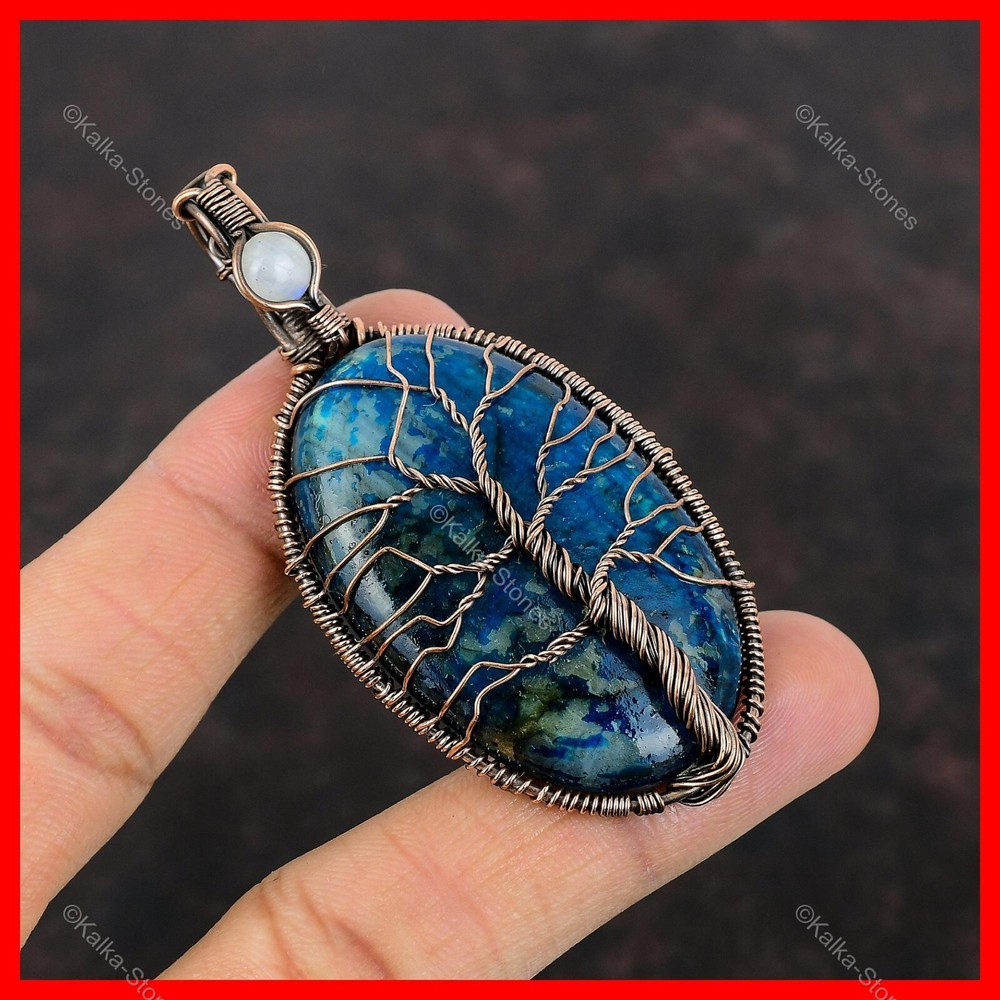 Valentines Sale Neon Flash Labradorite Gemstone Rainbow Moonstone Copper Pendant-image