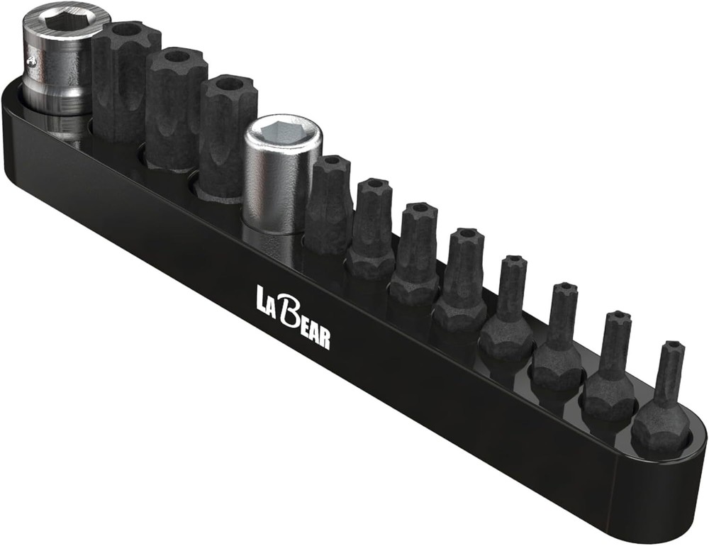 13Pcs Tamper Proof Torx Bit Set with Holder, Durable S2 Steel Security Bits