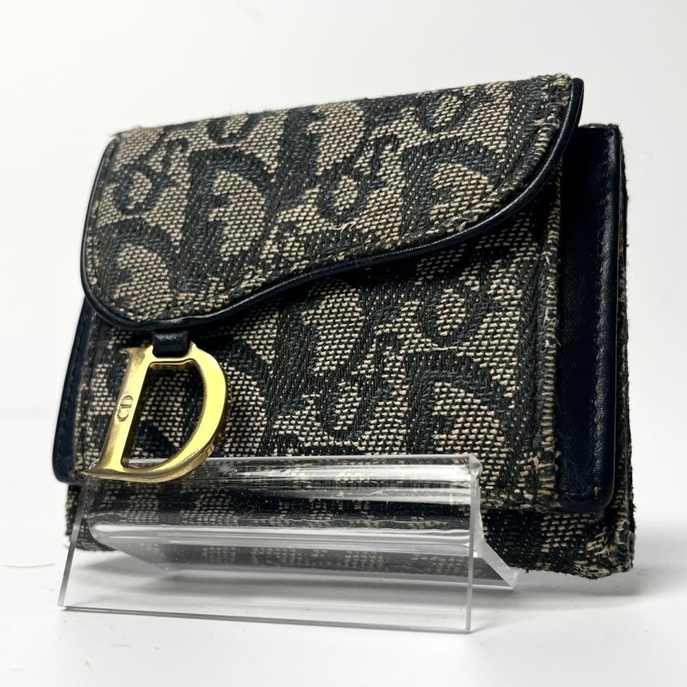 Dior Trotter Trifold Wallet in Iconic Oblique Jacquard Design