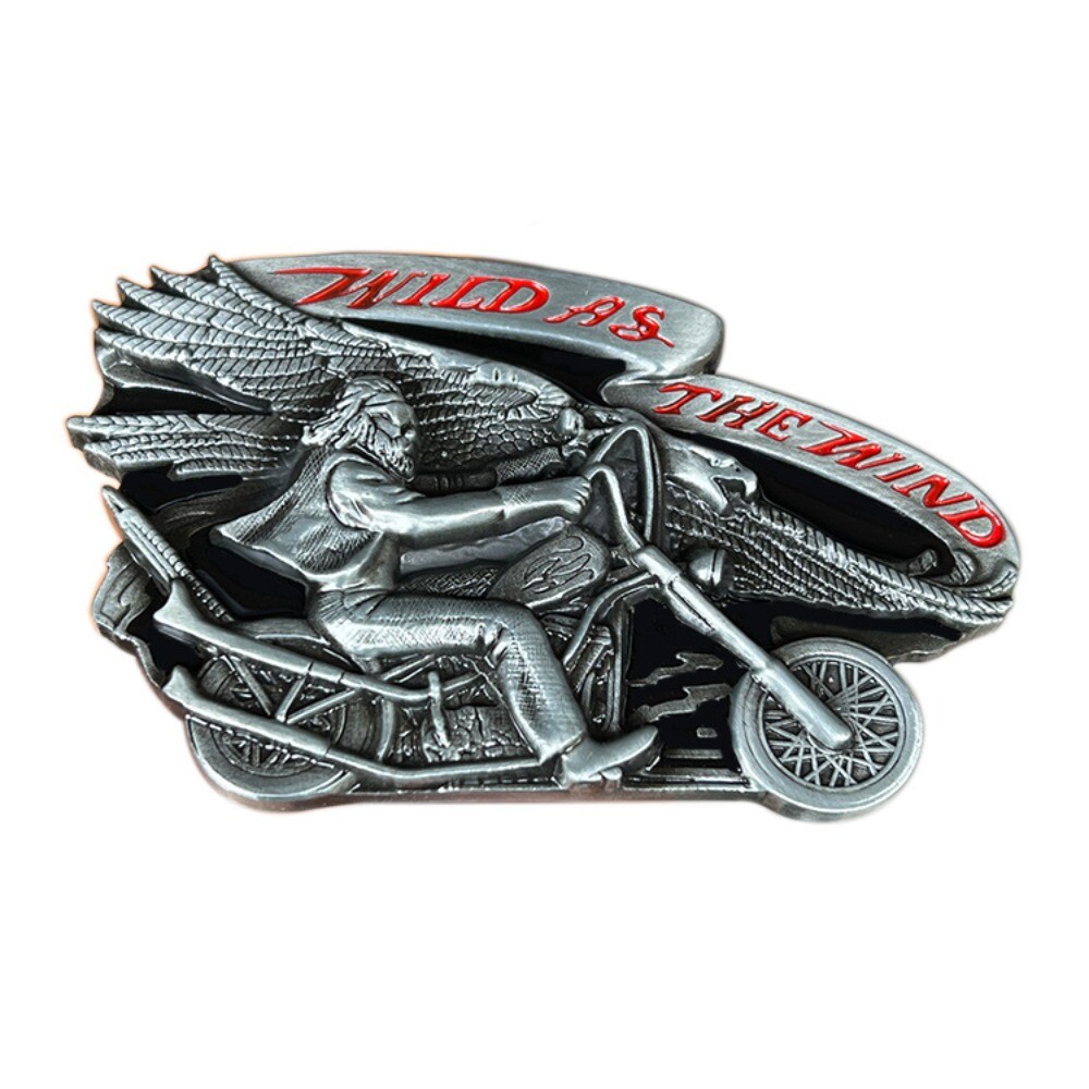 Western Belt Buckle for Men Women Cowboy Rodeo Motorcycle Rider Wild As The Wind