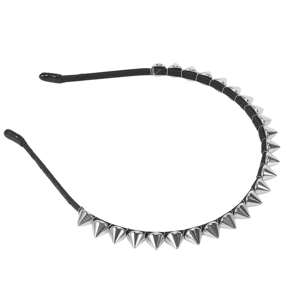 Silver Metal Stud Rivet Punk Headband for Girls - Alice Band Style U9D9