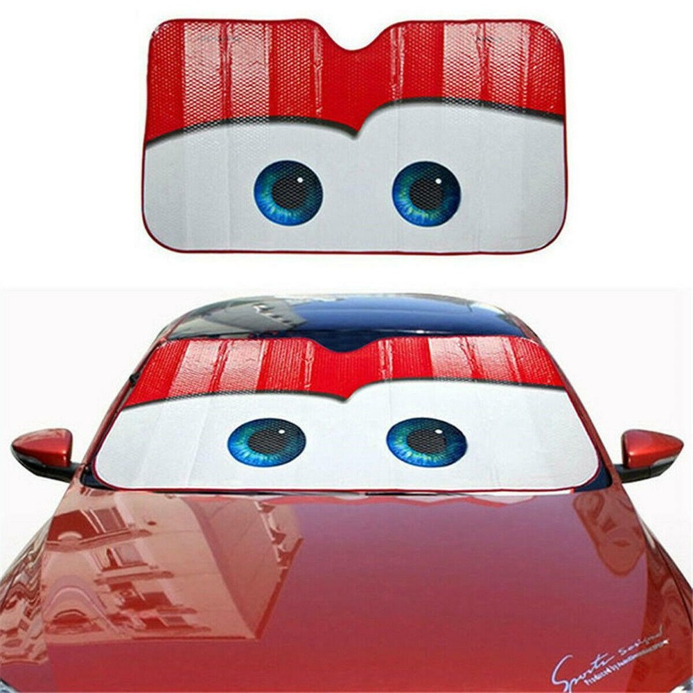 Red 130x70CM Sun Shade Cover Aluminium Foil Visor For Car SUV Window Windscreen