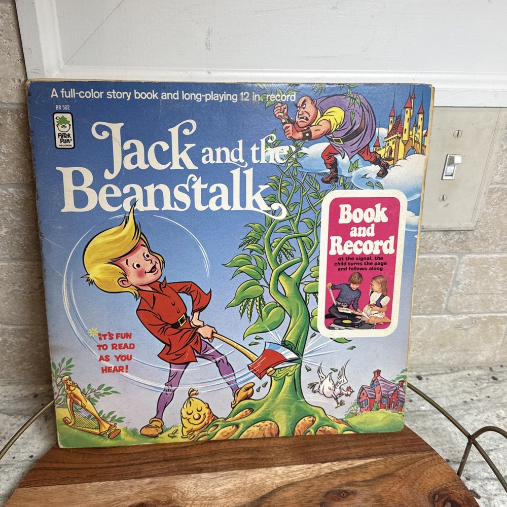 1971 JACK & THE BEANSTALK Book & Record LP Peter Pan BR 502  VG