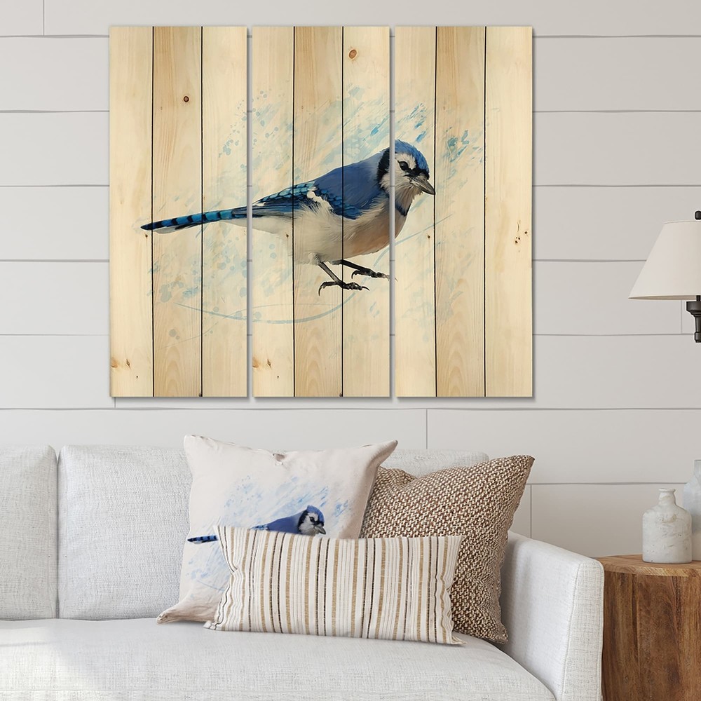 Designart 'Vintage Blue Jay Bird' Traditional Print on