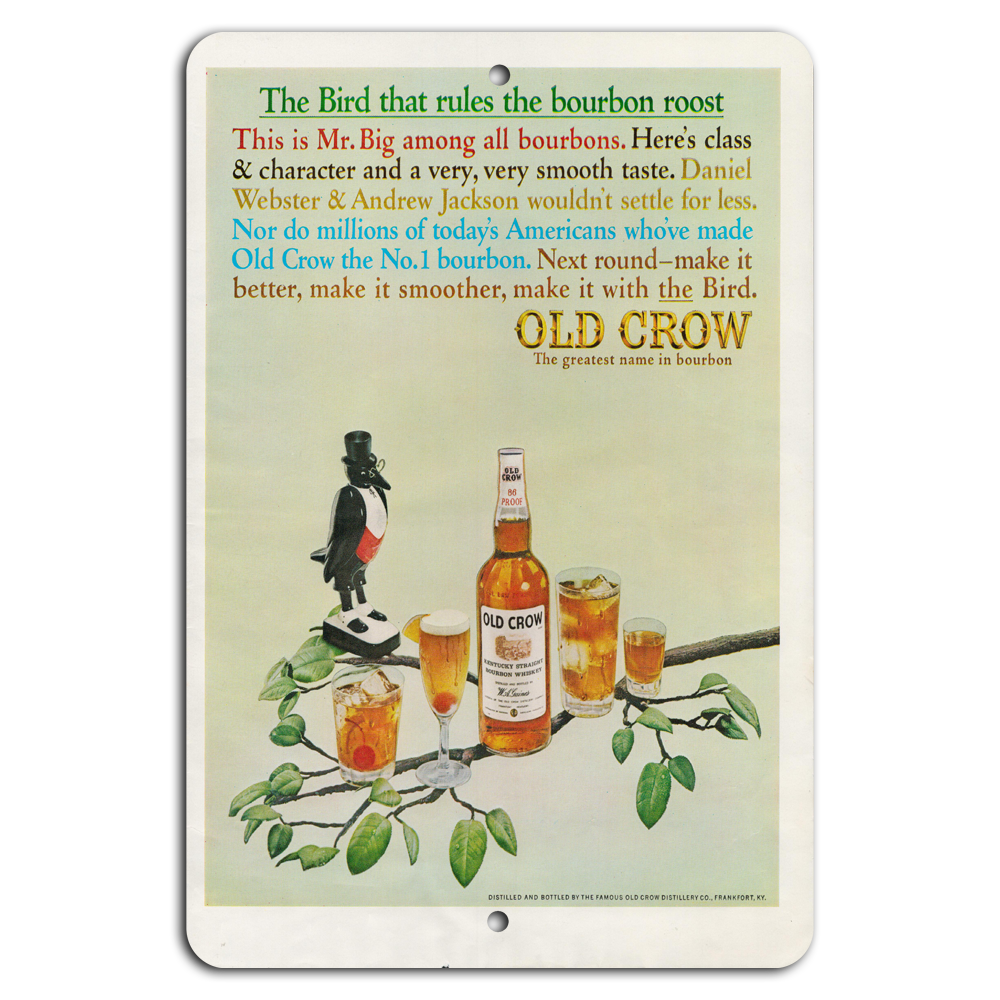 Vintage Old Crow Bourbon Sign: The Bird That Rules the Roost!