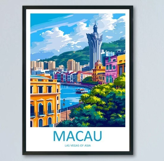 Macau Travel Print Wall Art Macau Wall Hanging Home