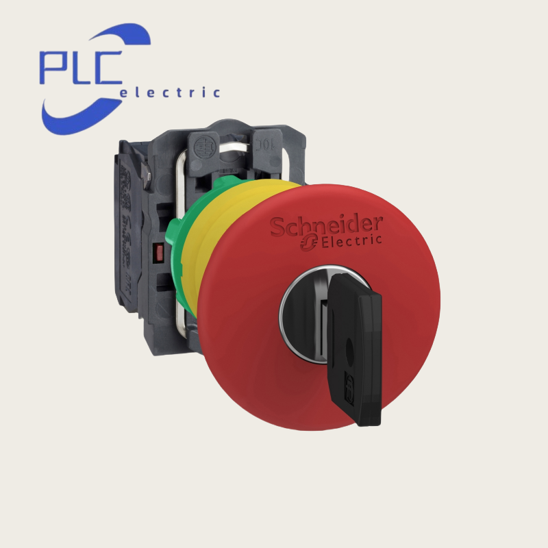 NEW Schneider Key Emergency Stop Button Switch XB5AS9445 XB5-AS9445 1NO+1NC